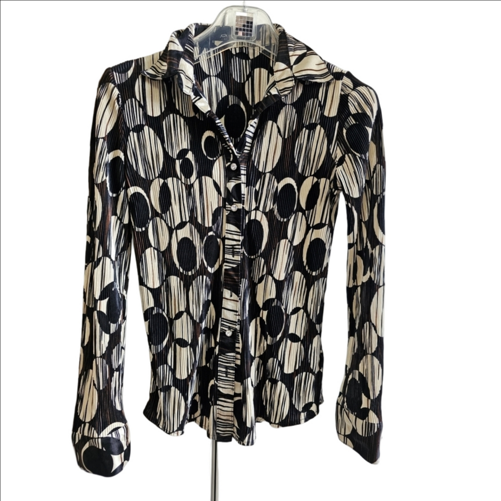 Retro Abstract Pebble Blouse